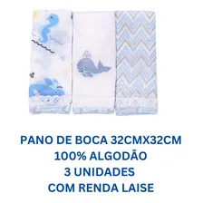 Kit Presente Recem Nascido Toalha Pano Boca E Cobertor Azul Foto mini 3