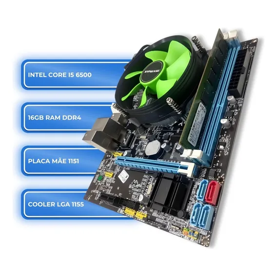 Kit Processador I5 6500 + Placa Mãe H110m 1151 + 16gb Ddr4 Foto 1