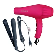 Kit Profisional Prancha Chapinha 230º 8600w Cerâmica Cor Rosa 110v Foto mini 1