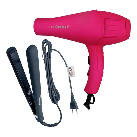 Kit Profisional Prancha Chapinha 230º 8600w Cerâmica Cor Rosa 110v Foto 1