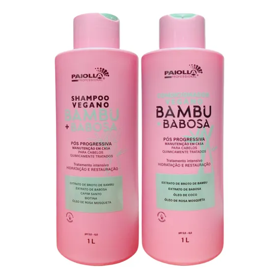 Kit Profissinal Vegano Bambú Babosa Paiolla 1l Foto 1