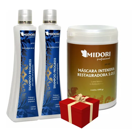 Kit Progress Midori 2 Shampoo E Máscara Sos 1kg Midori Foto 1