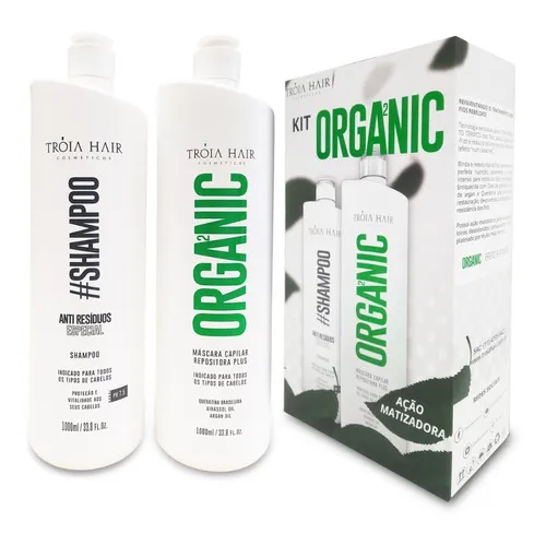 Kit Progressiva Organica Tróia Hair Liso Real 2x1l Original Foto 1