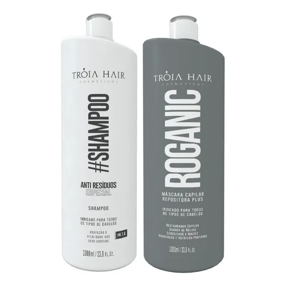Kit Progressiva Semi Definitiva Roganic 2x1000ml Troia Hair Foto 1