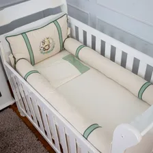 Kit Protetor Berço Americano Em Linho Menino Menina 5 Peças Savana Foto mini 2