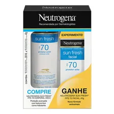 Kit Protetor Solar FPS 70 Neutrogena Sun Fresh 200ml Protetor Solar Facial FPS 70 40g Foto mini 4