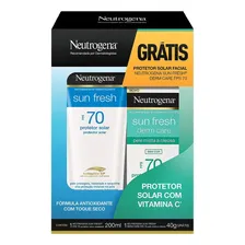 Kit Protetor Solar FPS 70 Neutrogena Sun Fresh 200ml Protetor Solar Facial FPS 70 40g Foto mini 2