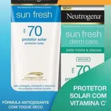 Kit Protetor Solar FPS 70 Neutrogena Sun Fresh 200ml Protetor Solar Facial FPS 70 40g Foto mini 3