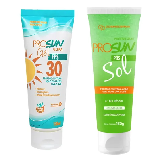 Kit Protetor Solar Prosun Transparente 30 Fps Gel Pós Sol Foto 1