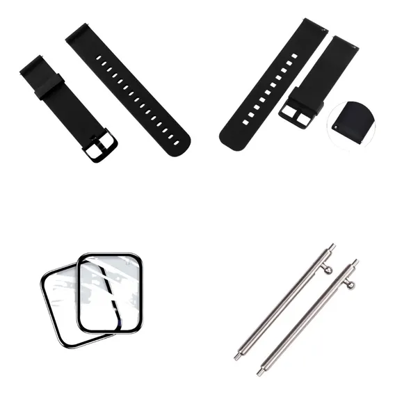Kit Pulseira E PelĂcula CompatĂvel Com Amazfit Bip S A1821 Cor Preto Foto 1