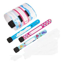 Kit Pulseira Infantil Identificação Criança Impermeável Flex Foto  mini 1