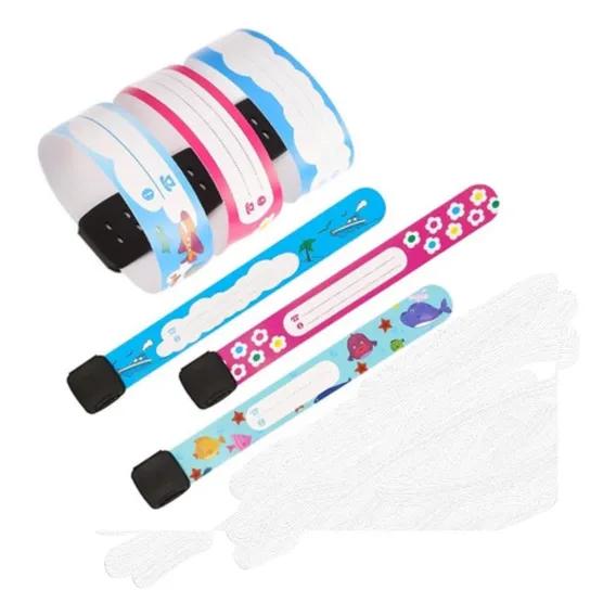 Kit Pulseira Infantil Identificação Criança Impermeável Flex Foto 1