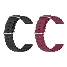 Kit Pulseiras Relógio Silicone Compatível Oceano 20mm Foto mini 1