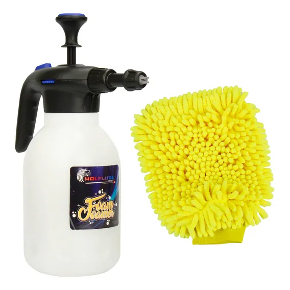 Kit Pulverizador Snow Foam Manual 2 Litros + Luva Microfibra Foto 1