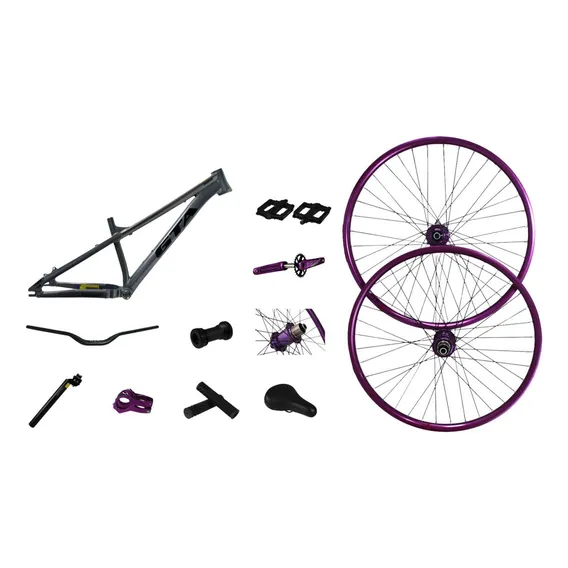 Kit Quadro Bicicleta C/ Rodas Aro 26 Freeride Gta Gravity Cor Cinza Foto 1