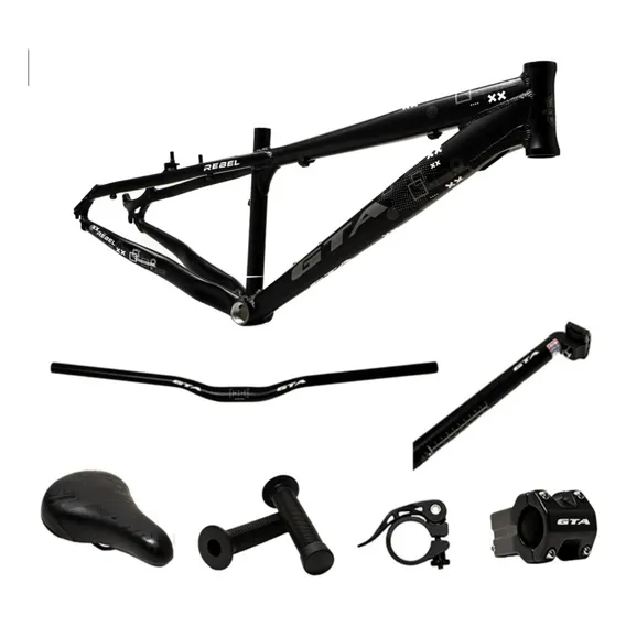 Kit Quadro Bike Gta Rebel Aro 26 Freeride Alumínio Cor Preto Tamanho Del Quadro Único Foto 1