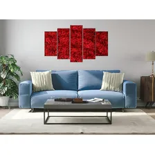 Kit Quadro Decorativo Sala Grande Quarto Rosa Flor Vermelhas Foto mini  2