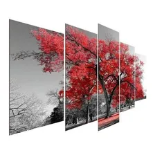 Kit Quadro Decorativos Sala Quarto Árvore Lindo Ipê Vermelho Foto  mini 1