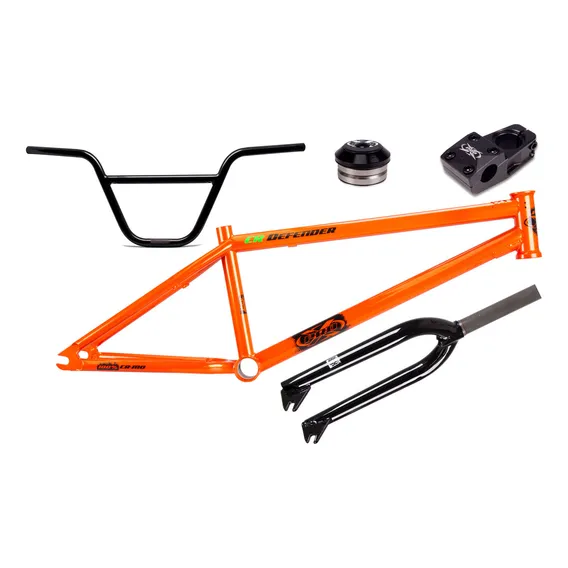 Kit Quadro E Garfo Bmx Pro-x Cromoly Defender Dirt Jump Cor Laranja Tamanho Del Quadro 21 Foto 1