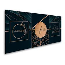 Kit Quadros Decorativo Fé Amor Gratidão FamÃlia Deus Sala Cor Dourado-escuro Foto mini 1