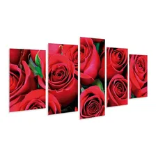 Kit Quadros Mosaico Decorativo Sala Rosas Vermelhas Natureza Foto mini 1