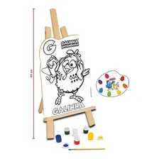Kit Quadros Pintura Infantil Galinha Pintadinha Com Cavalete Foto mini 2