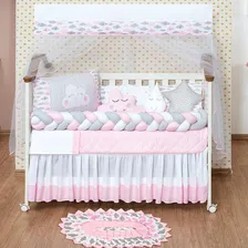 Kit Quarto Bebê Nuvem 13 Peças C/ Tapete E Berço Rosa Foto mini 1