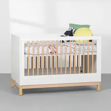 Kit Quarto Infantil Cozy Branco Com Carvalho Berço + Cômod Foto mini  3