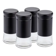 Kit Quatro Porta Condimento E Saleiro Preto Com Tampa Weck Foto mini 1