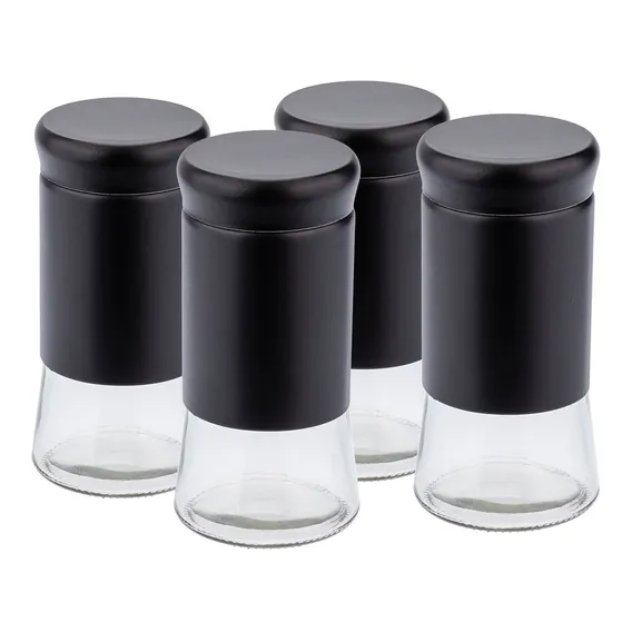 Kit Quatro Porta Condimento E Saleiro Preto Com Tampa Weck Foto 1