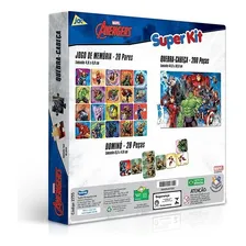 Kit Quebra Cabe莽a Domin贸 Jogo Mem贸ria Vingadores Foto mini 3