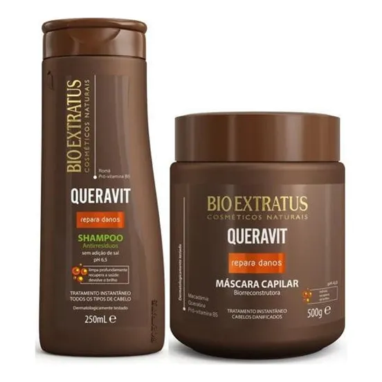 Kit Queravit Shampoo AntirresÃduos 250ml + Mascara 500ml Foto 1