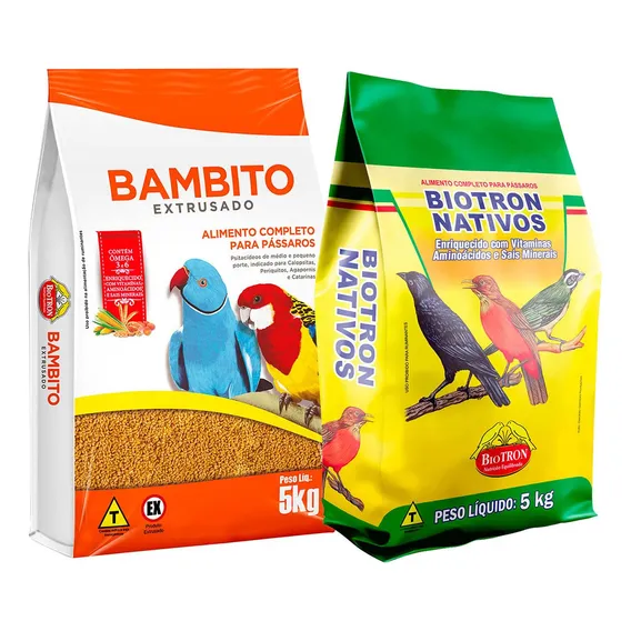 Kit Ração Nativos 5kg + Bambito Extrusado 5kg Ring Neck Foto 1