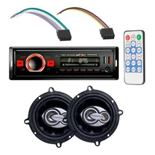 Kit Rádio Automotivo Mp3 Bt Controle + 2 Alto Falantes 6 Pol Foto mini 1