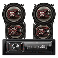 Kit Radio Jbl 150w P/ Carro + Alto Falante Bravox 5 E 4 Pol Foto mini 1