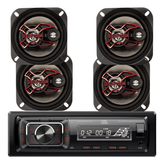 Kit Radio Jbl Bluetooth/usb/sd/fm + 4 Alto Falante Bravox 4 Foto 1