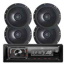 Kit Radio Jbl Som Automotivo + 4x Alto Falante Bomber 6 Pol Foto  mini 1