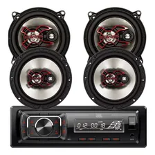 Kit Rádio Jbl Som Automotivo + Alto Falante Bravox 5 E 6 Pol Foto  mini 1
