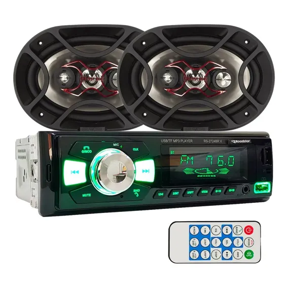 Kit Rádio Roadstar Rs2724br 24v + Alto Falante 6x9 Bravox Foto 1