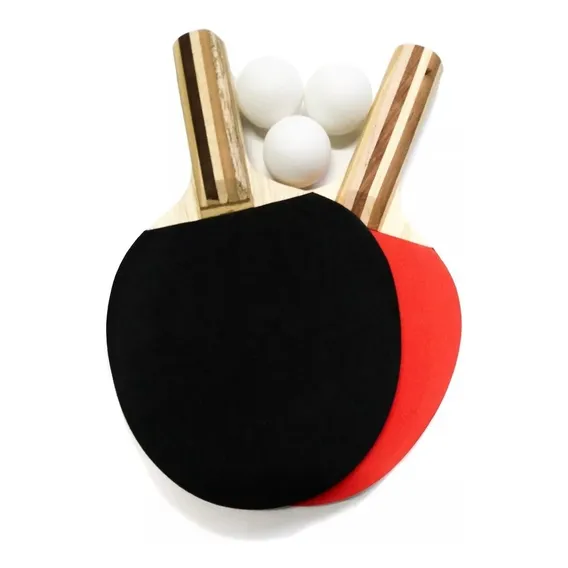 Kit Raquetes Ping Pong C/ 3 Bolinhas Rede E Suporte Procopio Tipo de cabo arredondado Foto 1