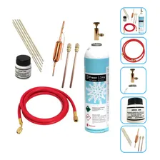 Kit Recarga Gás R134 Geladeiras C/ Filtro + Solda + Schrader Foto mini 1