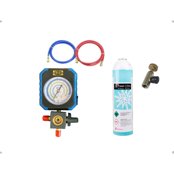 Kit Recarga Gás R134a R134 Manifold Refrigeração E Geladeira Foto 1