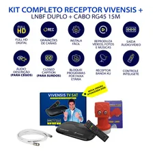 Kit Receptor De Tv Vivensis Sat Hd + Lnbf Duplo+ Cabo Foto mini 2