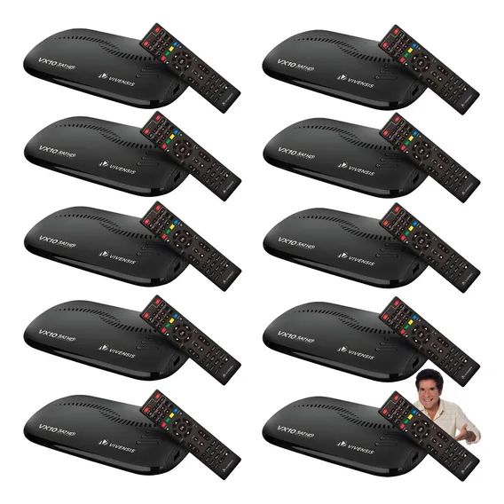 Kit receptor multimídia digital Vivensis VX10 cor Preto 10 unidades. Foto 1