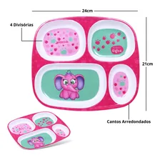 Kit Refeição Infantil Em Melamina Pratinho, Squeeze, Talheres Kit Papinha Foto mini 4
