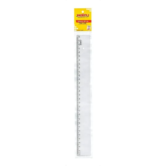 Kit régua cristal de 30cm Waleu com 10 unidades Foto 1