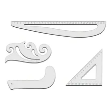 Kit Réguas Corte Costura Modelagem Alfaiate 8036 Branco Mini Foto mini 1