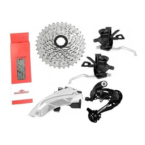 Kit Relação Sunrace 24v Mtb 3x8 Cambios K7 Corrente Passador Foto 1