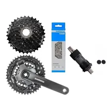 Kit Relação Shimano 24v Pedivela + Corrente + K7 Mov Central Foto mini 1