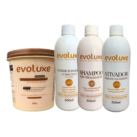 Kit Relaxamento/alisamento Guanidina Evoluxe 1kg Foto 1